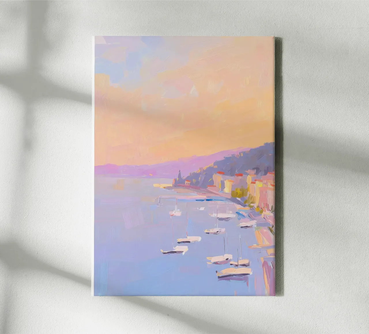 Saint-Tropez Gouache Pastell tela con Cornice a cassetta da Nikis Art Studio