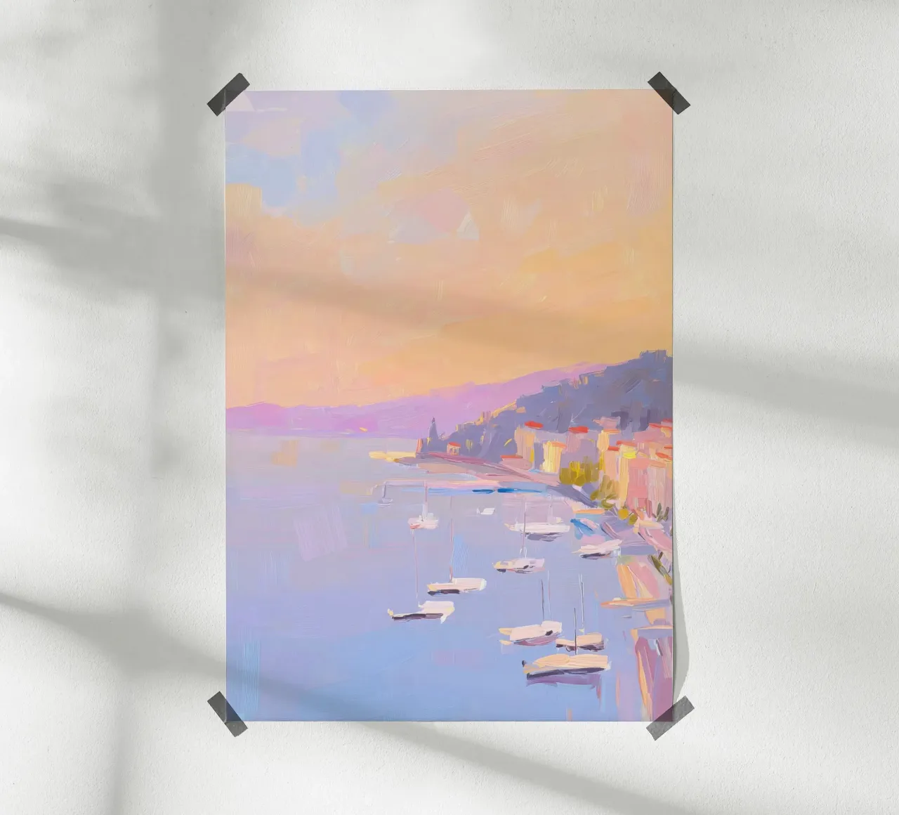 Saint-Tropez Gouache Pastell poster da Nikis Art Studio