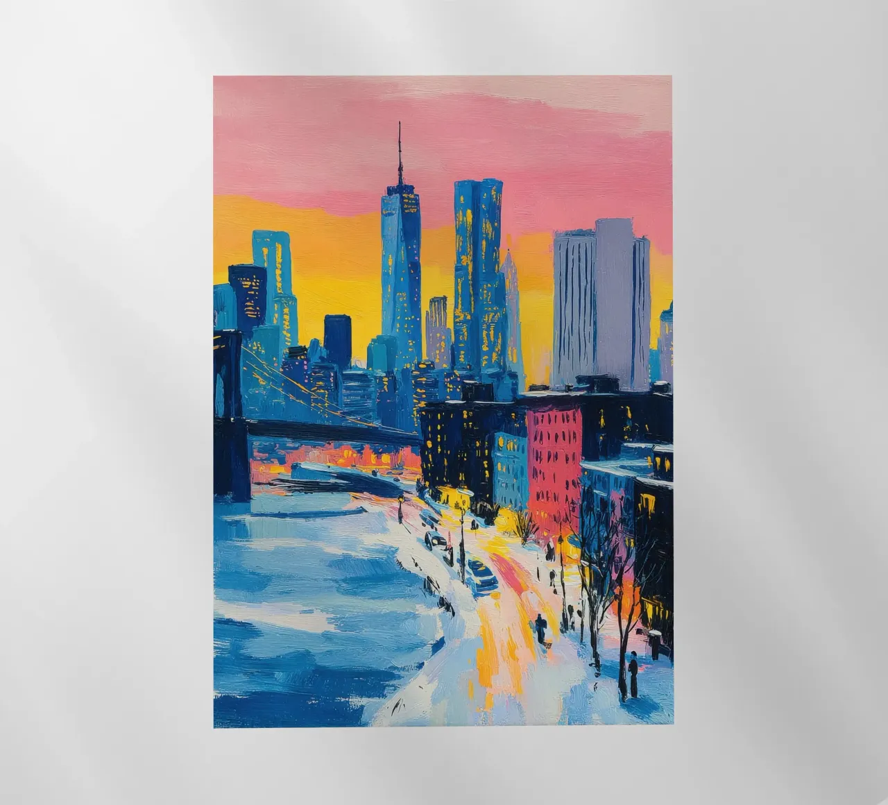 Stile Matisse al tramonto di New York pellicola backlit da Nikis Art Studio