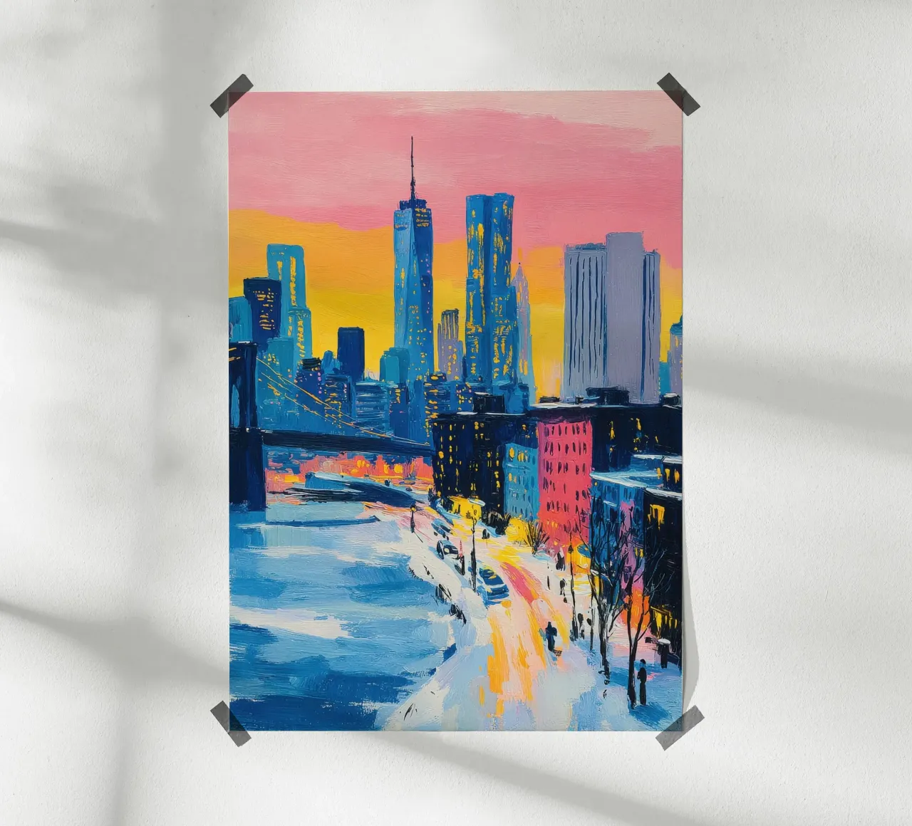 Stile Matisse al tramonto di New York poster da Nikis Art Studio