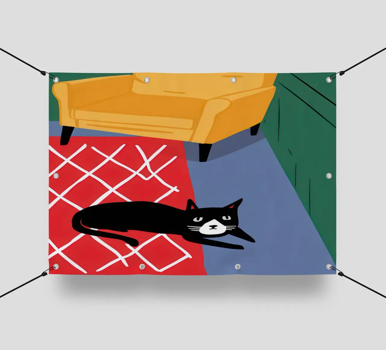 Coperta a scacchi Catnap telo in pvc da Frame Aura