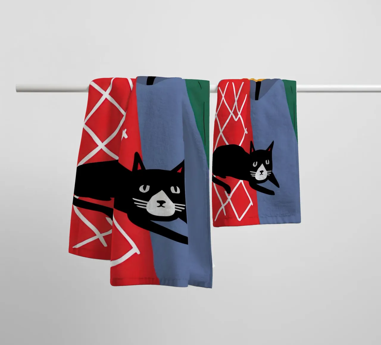 Coperta a scacchi Catnap asciugamano da bagno da Frame Aura