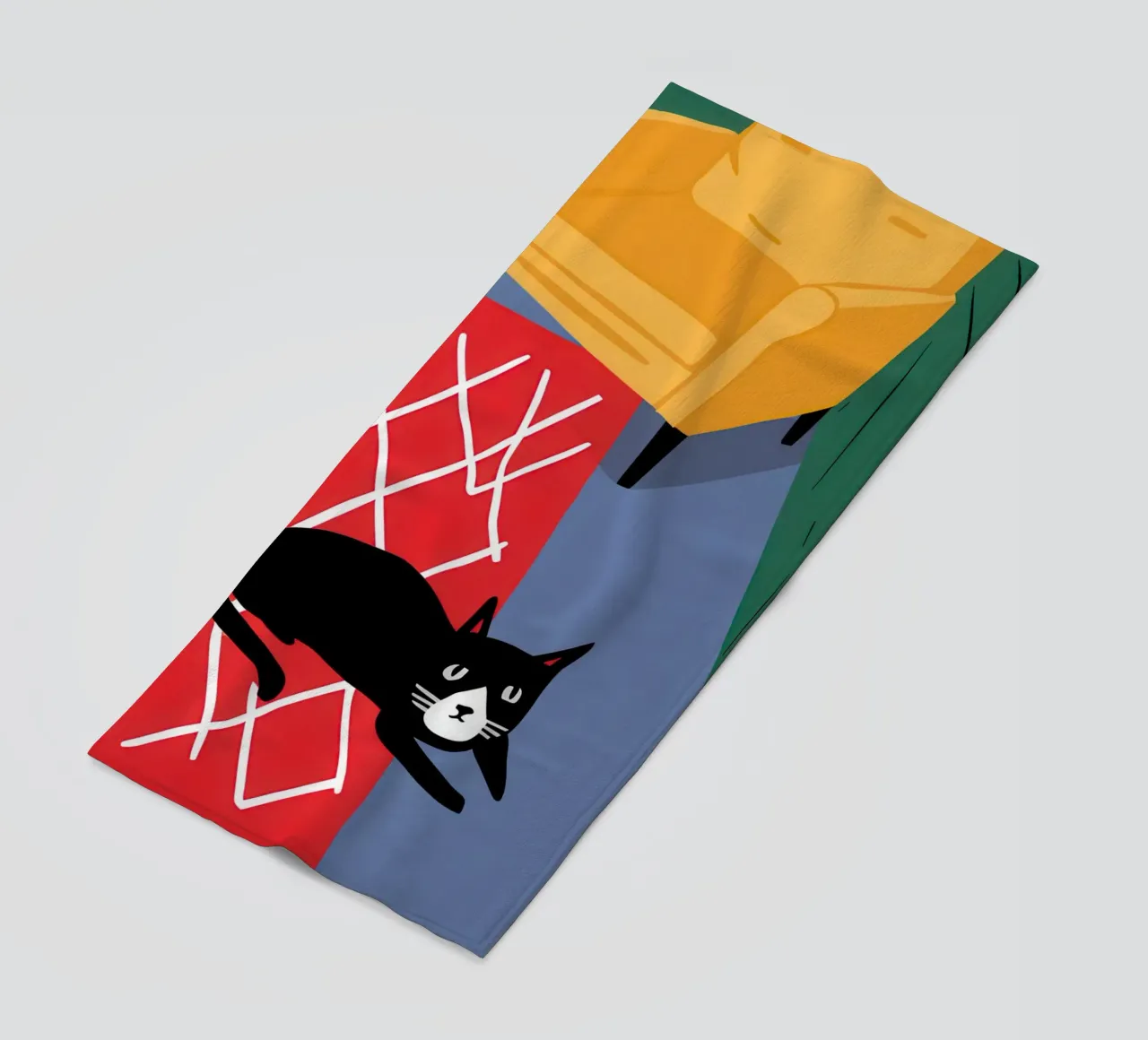 Coperta a scacchi Catnap telo mare da Frame Aura
