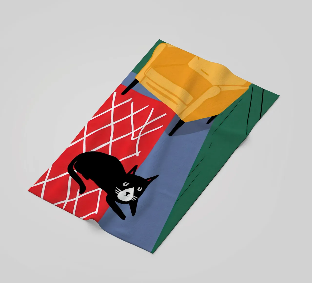 Coperta a scacchi Catnap telo mare da Frame Aura