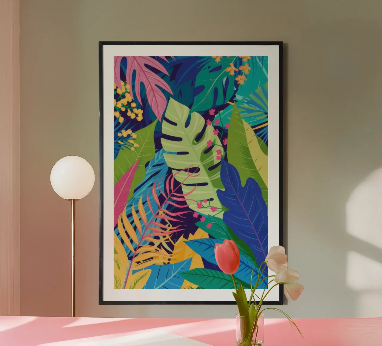 Tettoia Cool Tropic poster con telaio in plastica da Orchid Patina