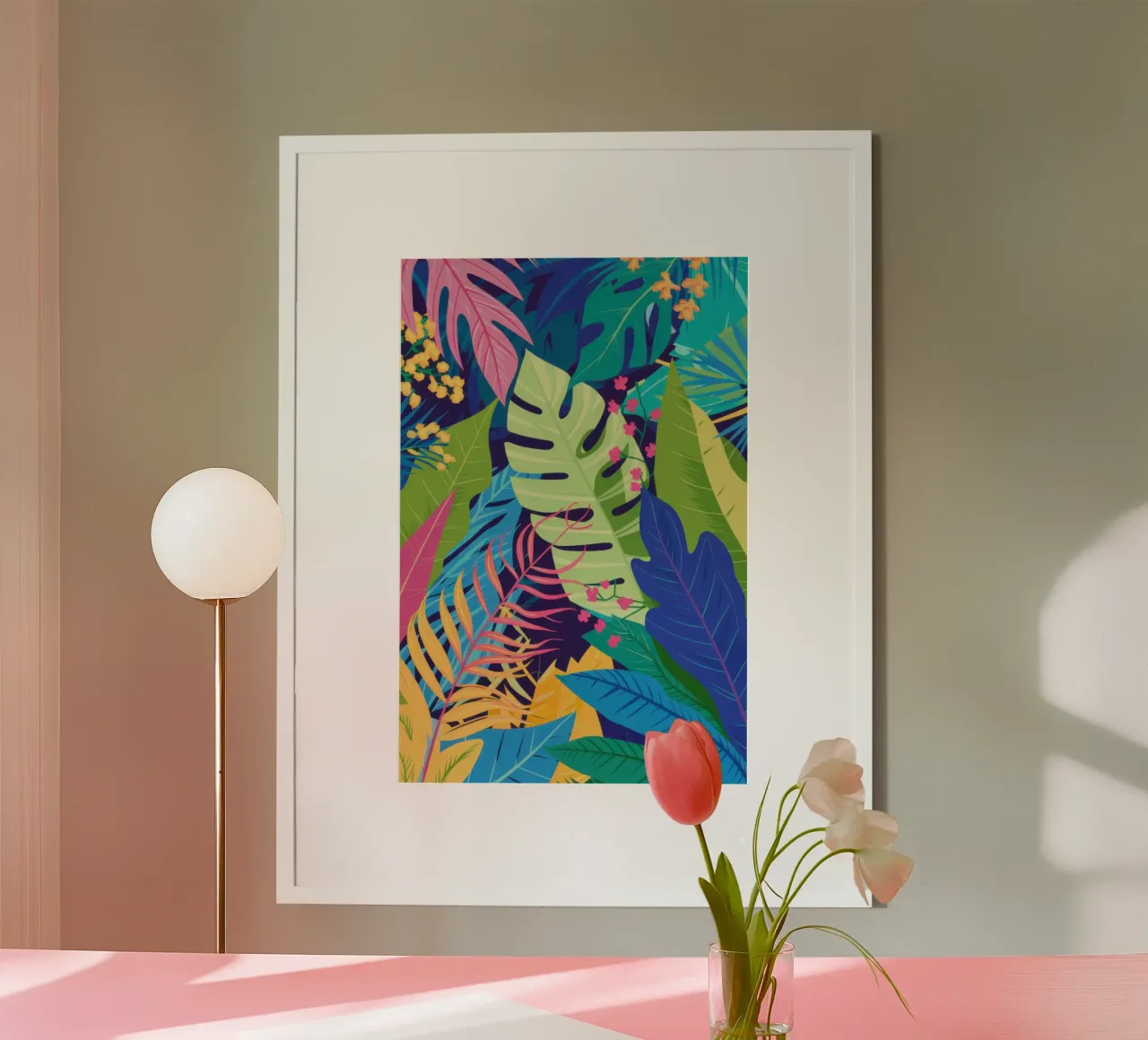 Tettoia Cool Tropic poster con telaio in plastica da Orchid Patina