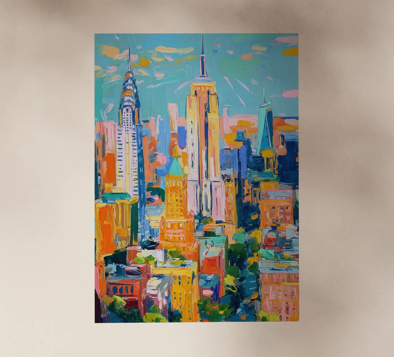 Impasto del profilo di New York pellicola backlit da Nikis Art Studio