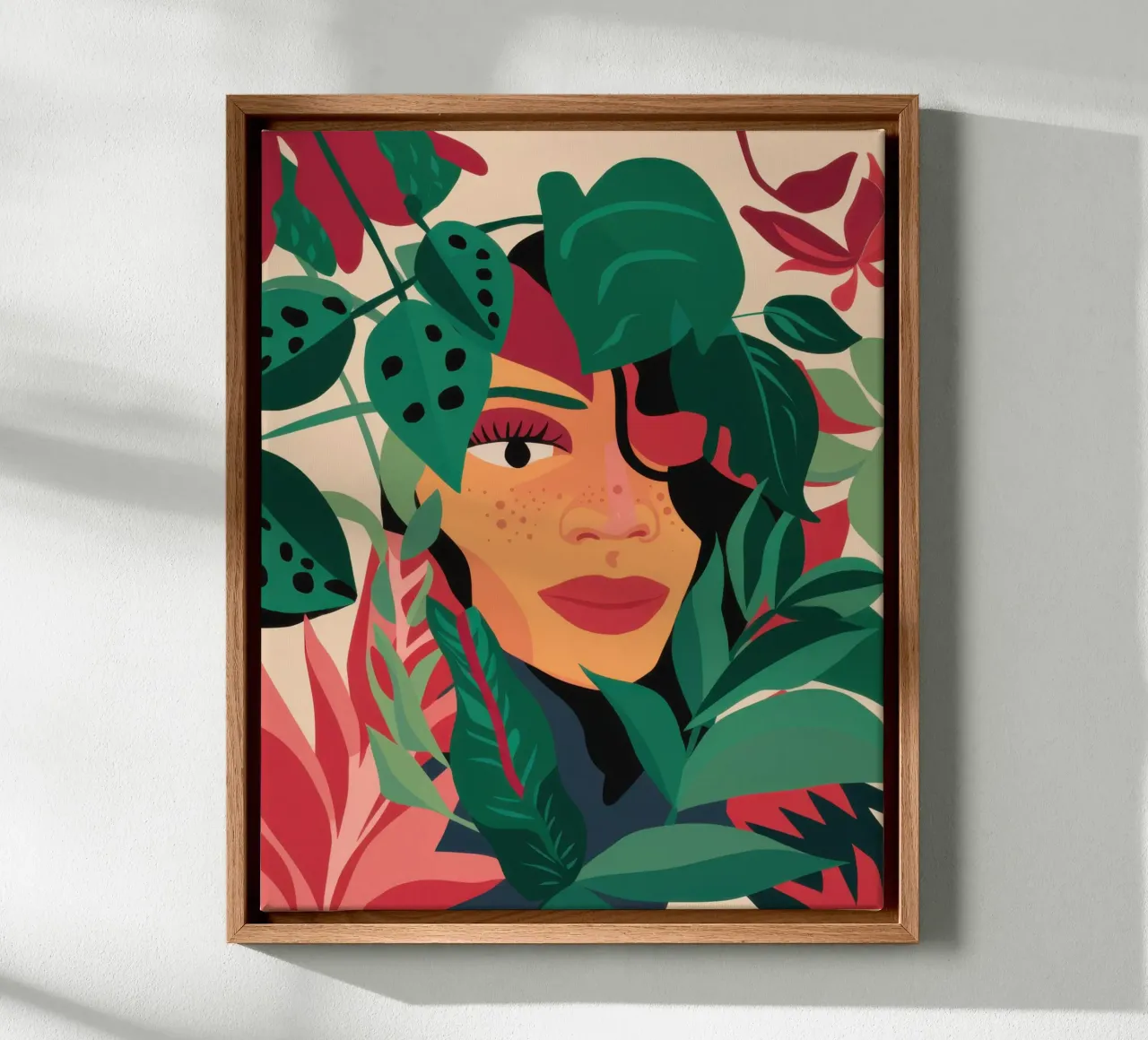 Groene godinnenblik canvas met Baklijst van Orchid Patina