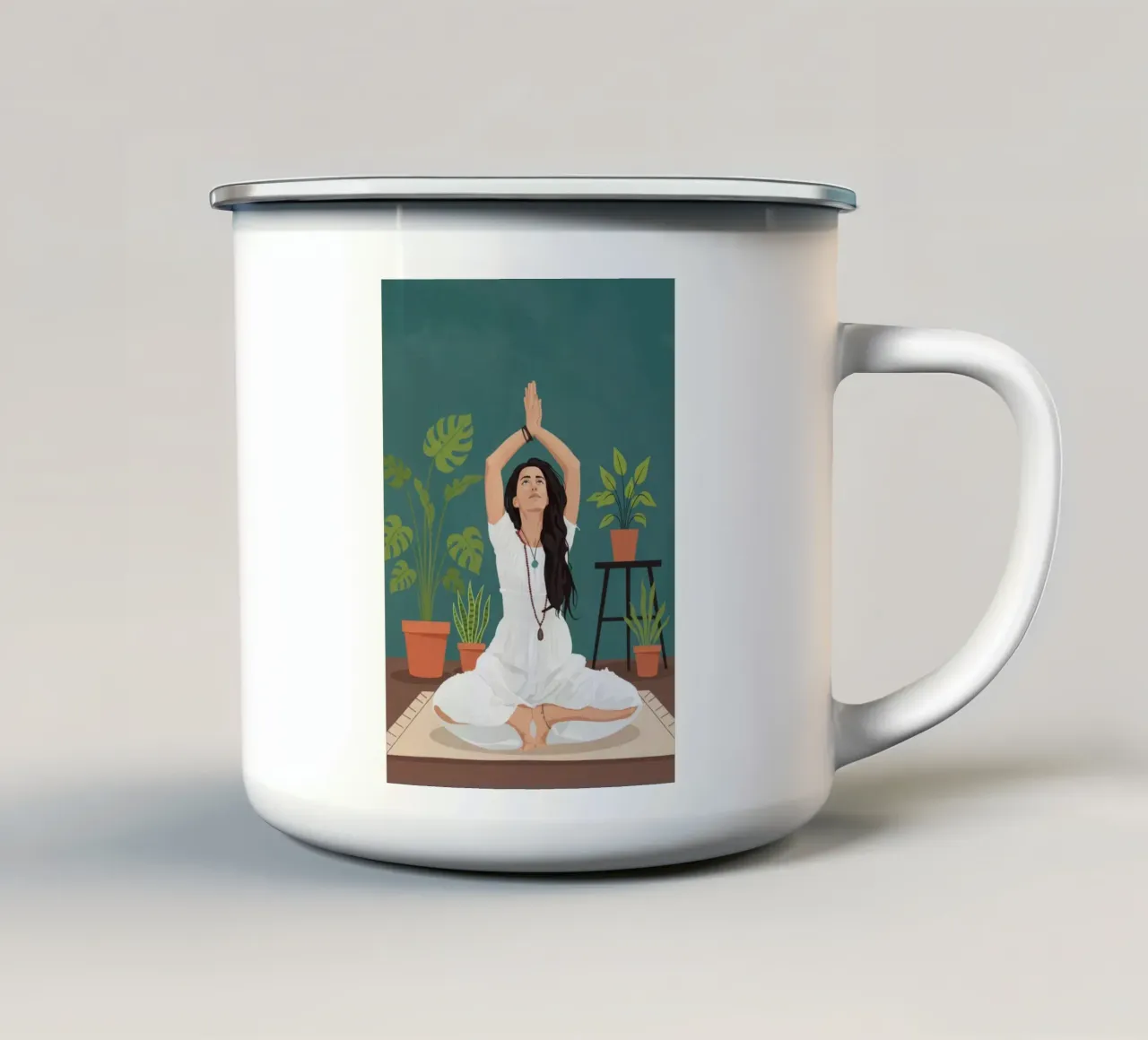 Boho Yoga Art tazza in smalto da Attaboy Dsgn