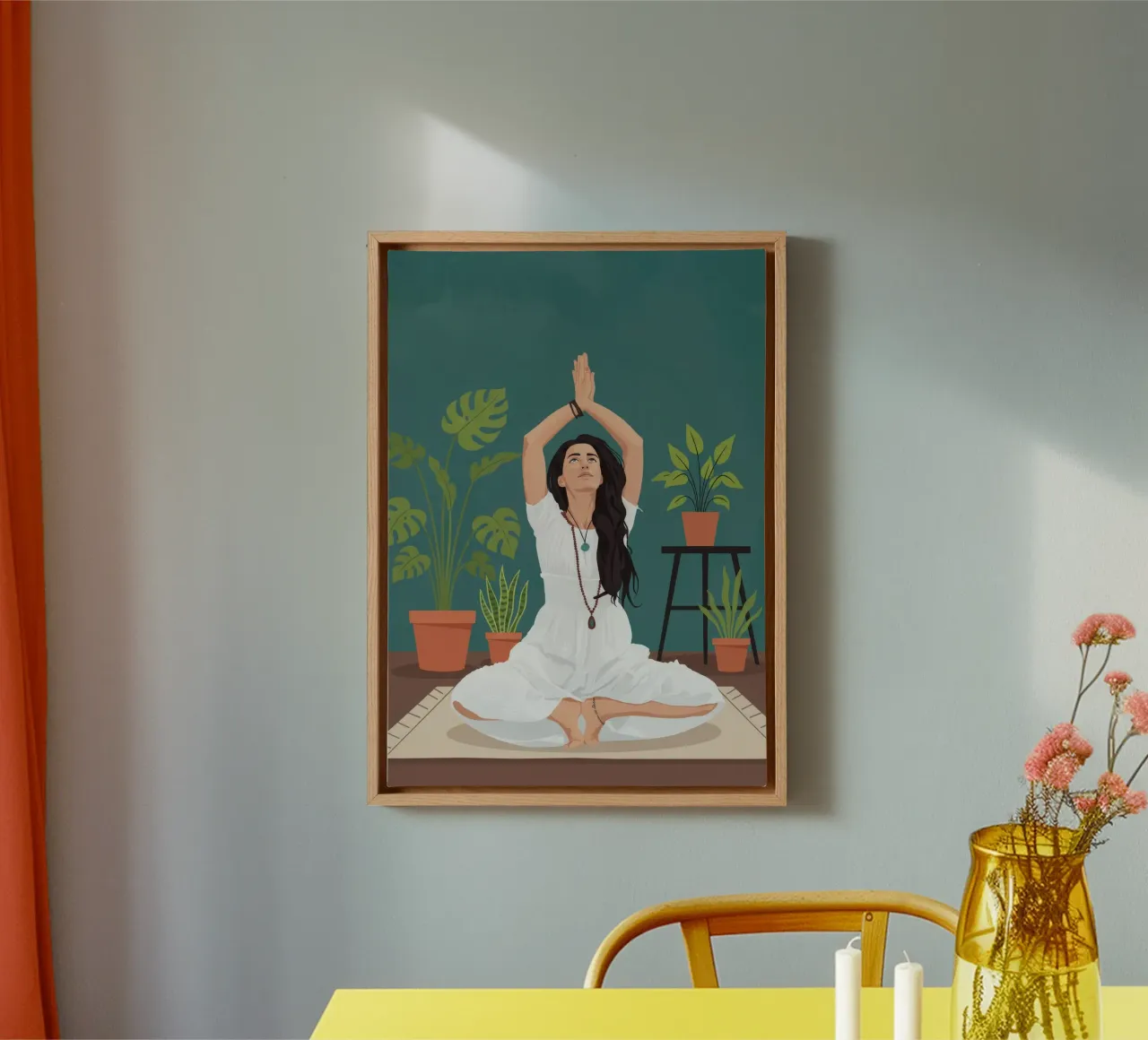 Boho Yoga Art tela con Cornice a cassetta da Attaboy Dsgn