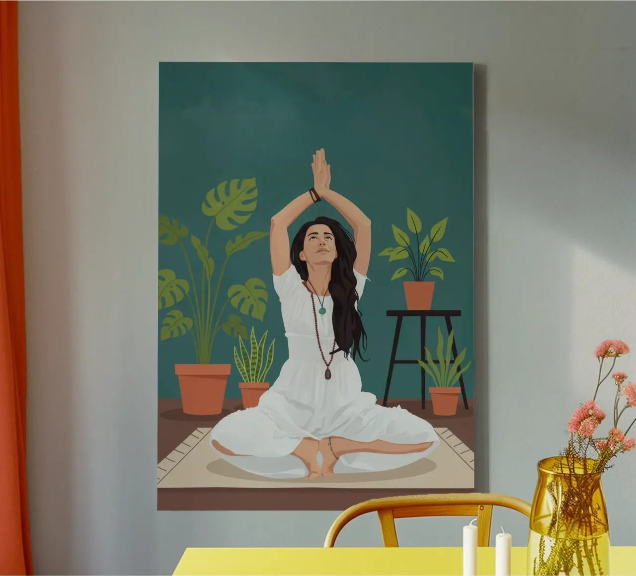 Boho Yoga Art tela con Cornice a cassetta da Attaboy Dsgn