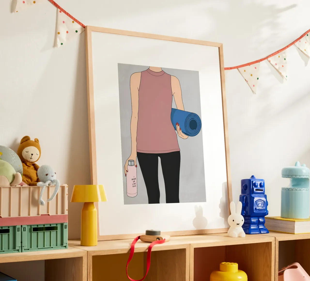 I Woke Up Like This poster con telaio in plastica da Attaboy Dsgn