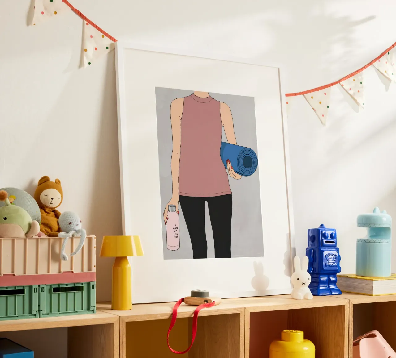 I Woke Up Like This poster con telaio in plastica da Attaboy Dsgn