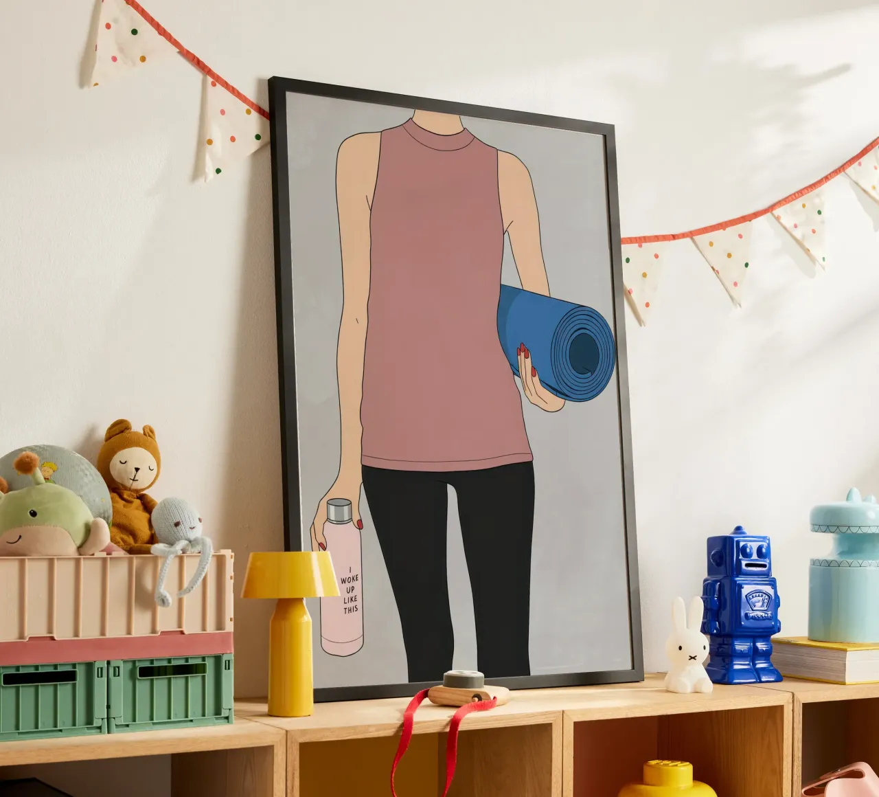 I Woke Up Like This poster con telaio in plastica da Attaboy Dsgn