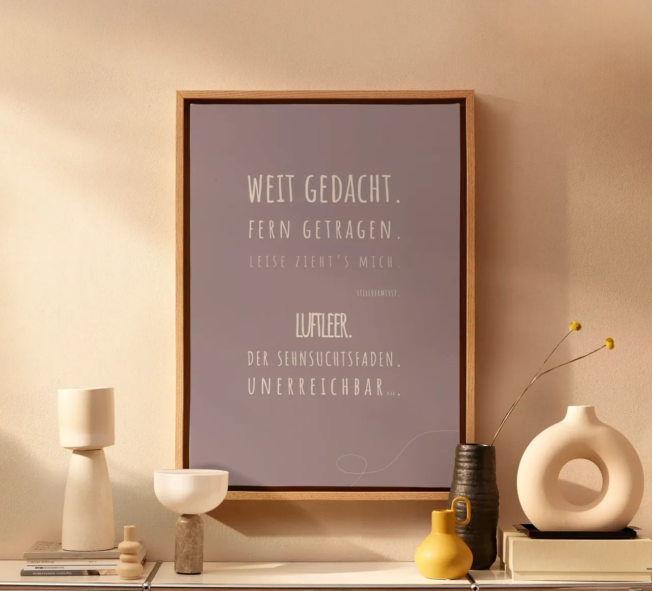 Herznote. („was bleibt“) lienzo con Marco flotante de FRICKE DESIGN