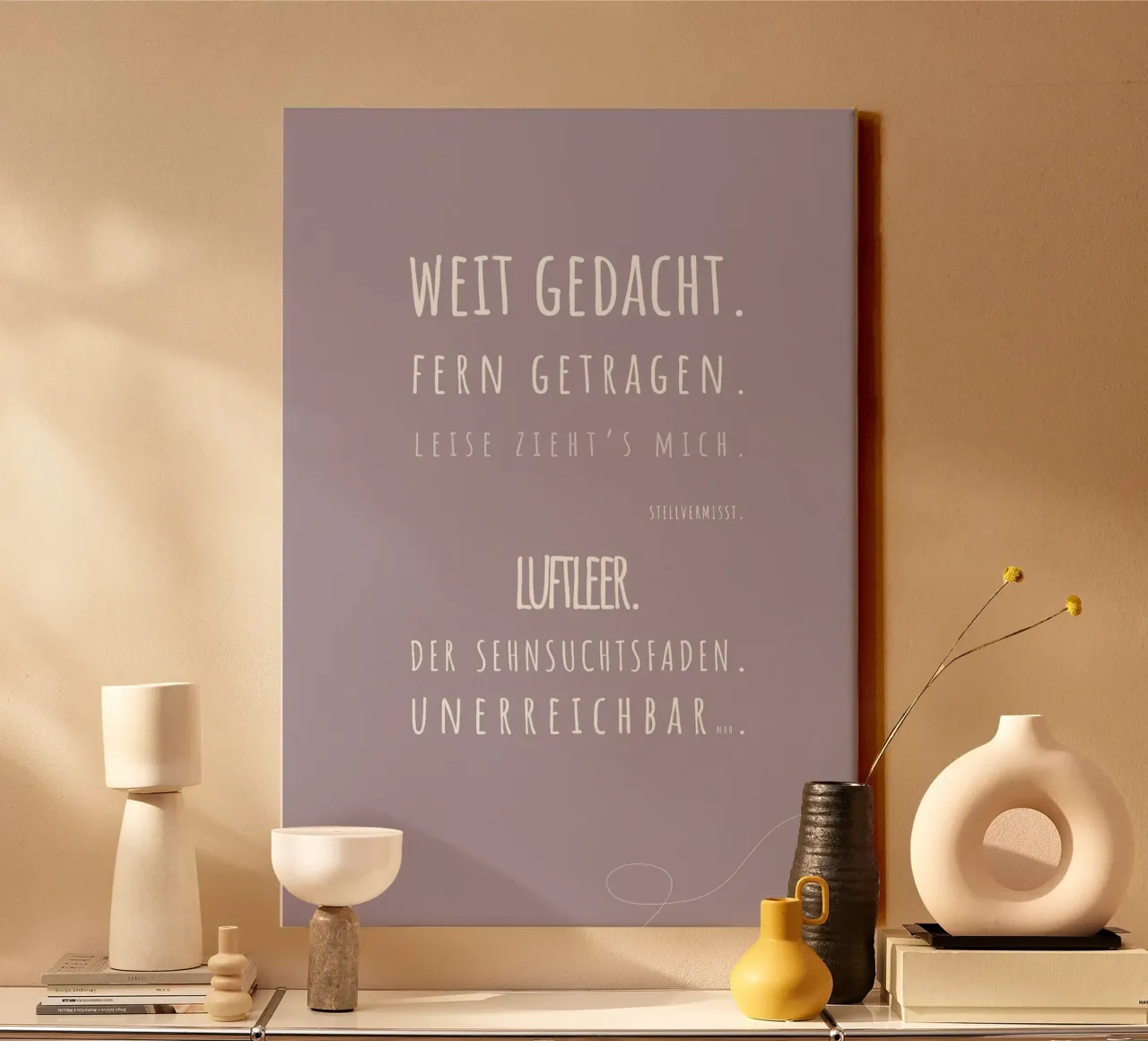 Herznote. („was bleibt“) lienzo con Marco flotante de FRICKE DESIGN