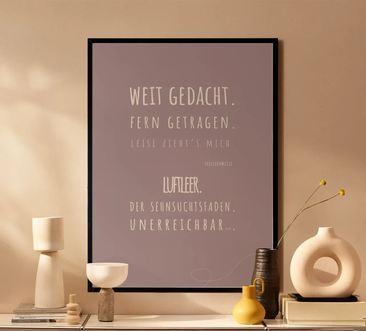 Herznote. („was bleibt“) poster con telaio in alluminio da FRICKE DESIGN