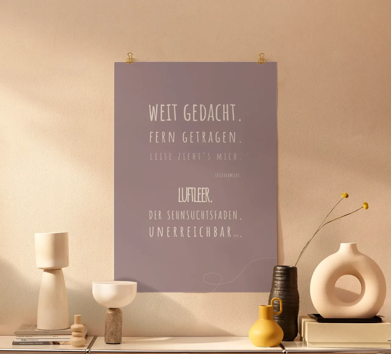 Herznote. („was bleibt“) poster con telaio in alluminio da FRICKE DESIGN