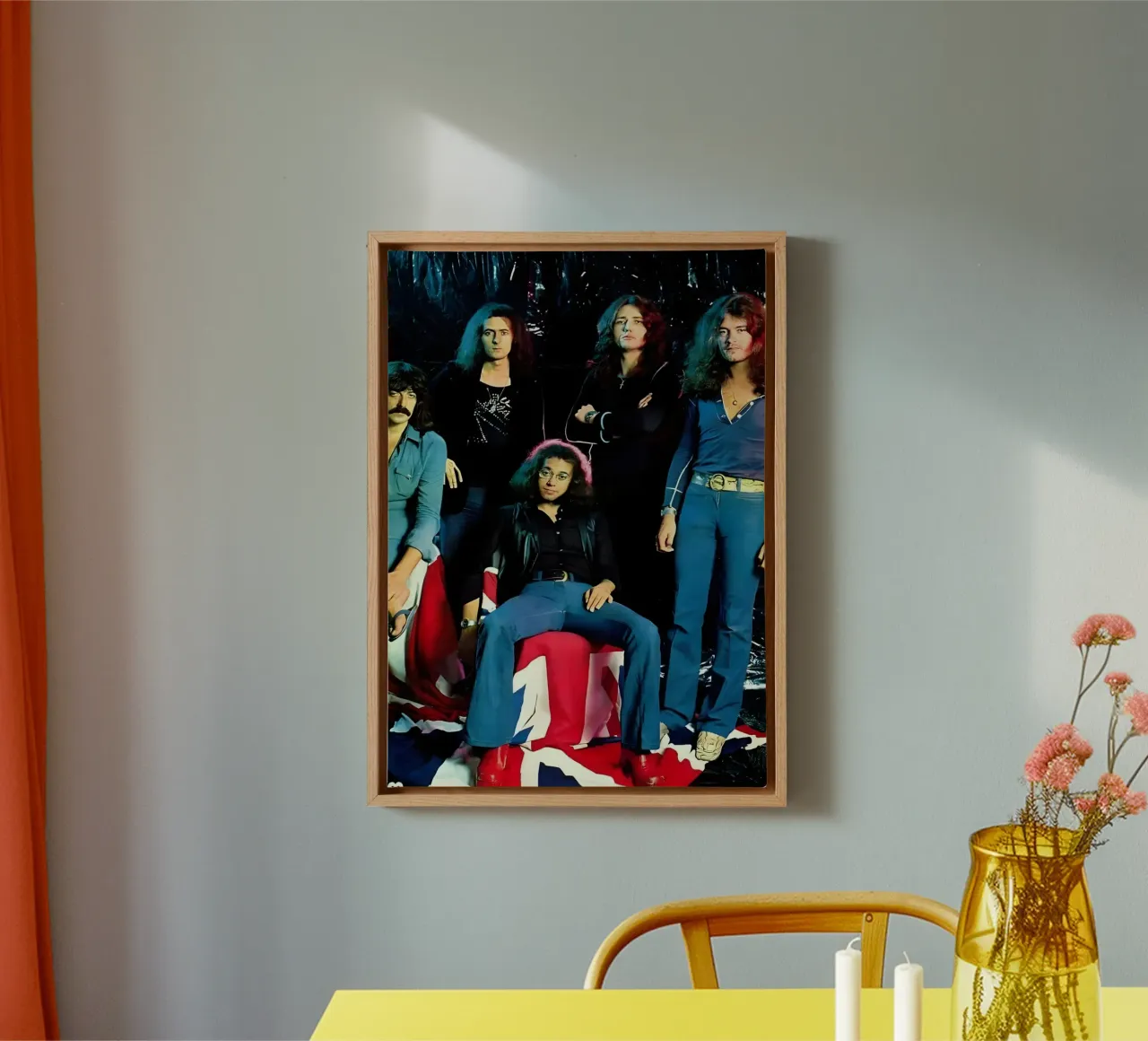 Deep Purple tela con Cornice a cassetta da Low poly art