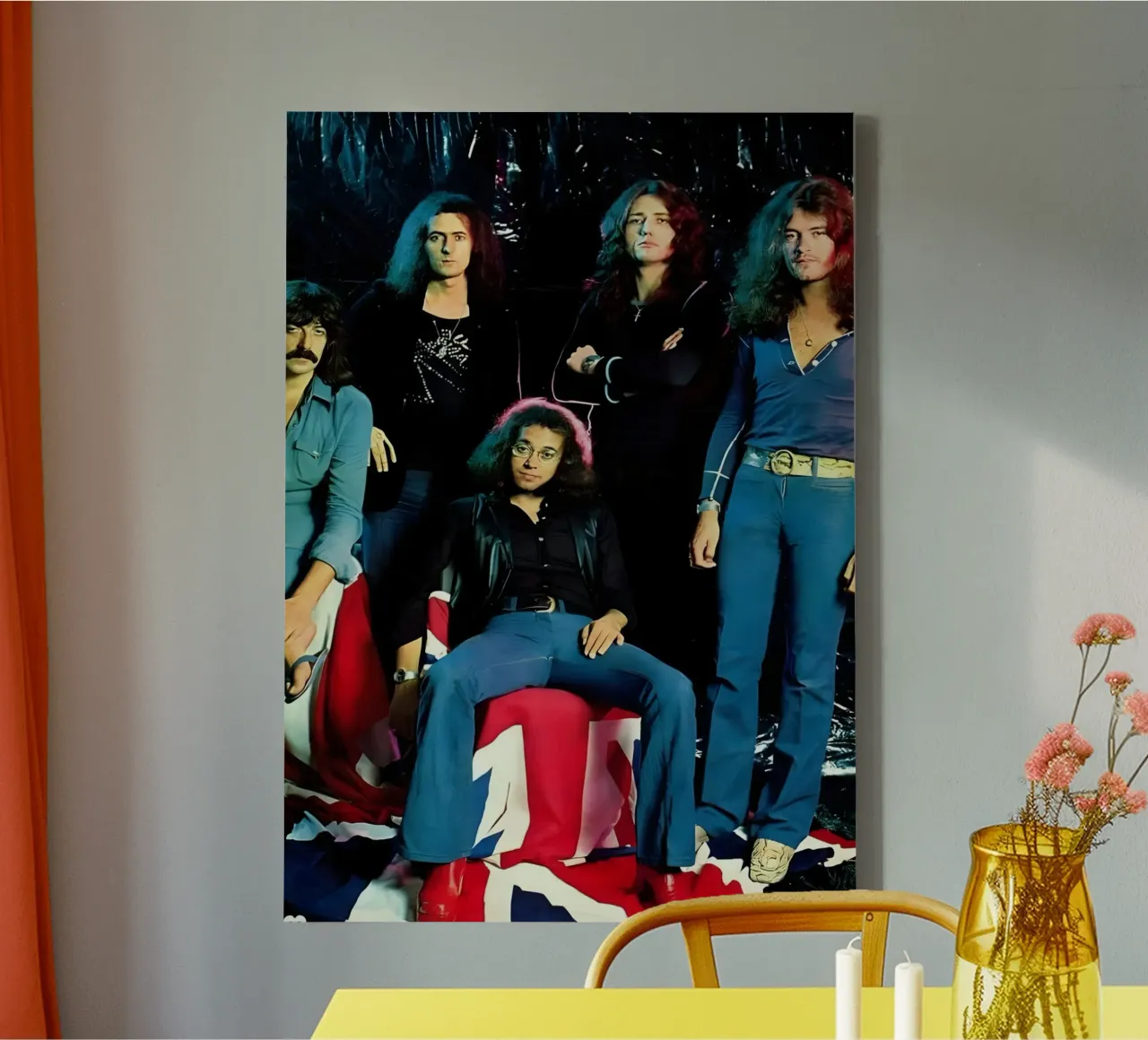 Deep Purple tela con Cornice a cassetta da Low poly art