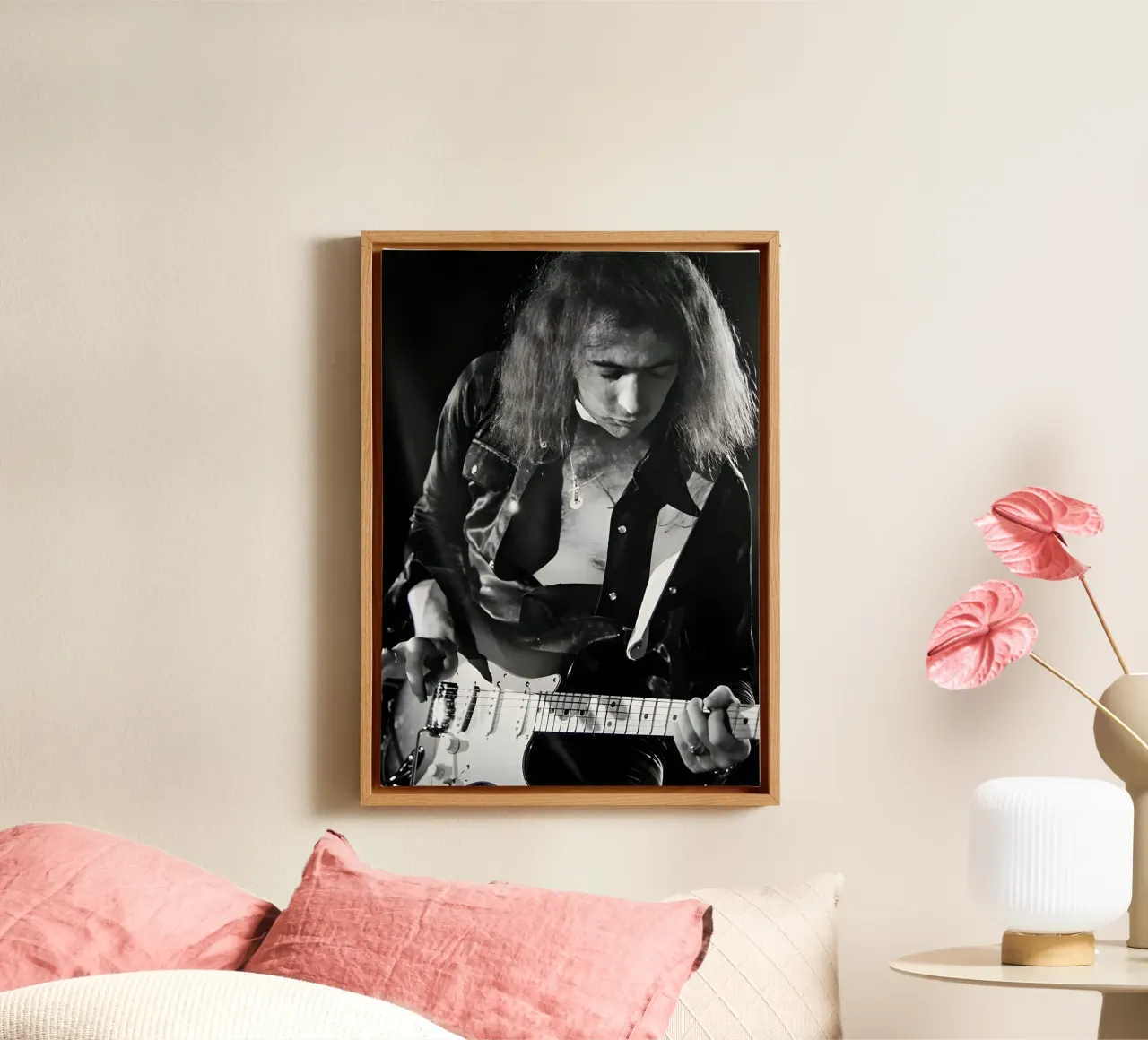 Ritchie Blackmore lienzo con Marco flotante de Low poly art