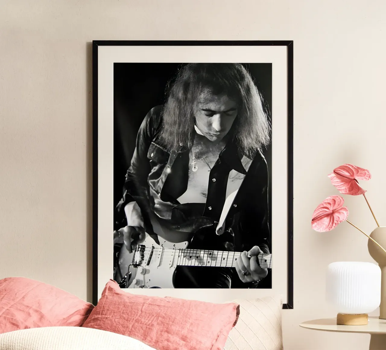 Ritchie Blackmore poster con telaio in legno da Low poly art