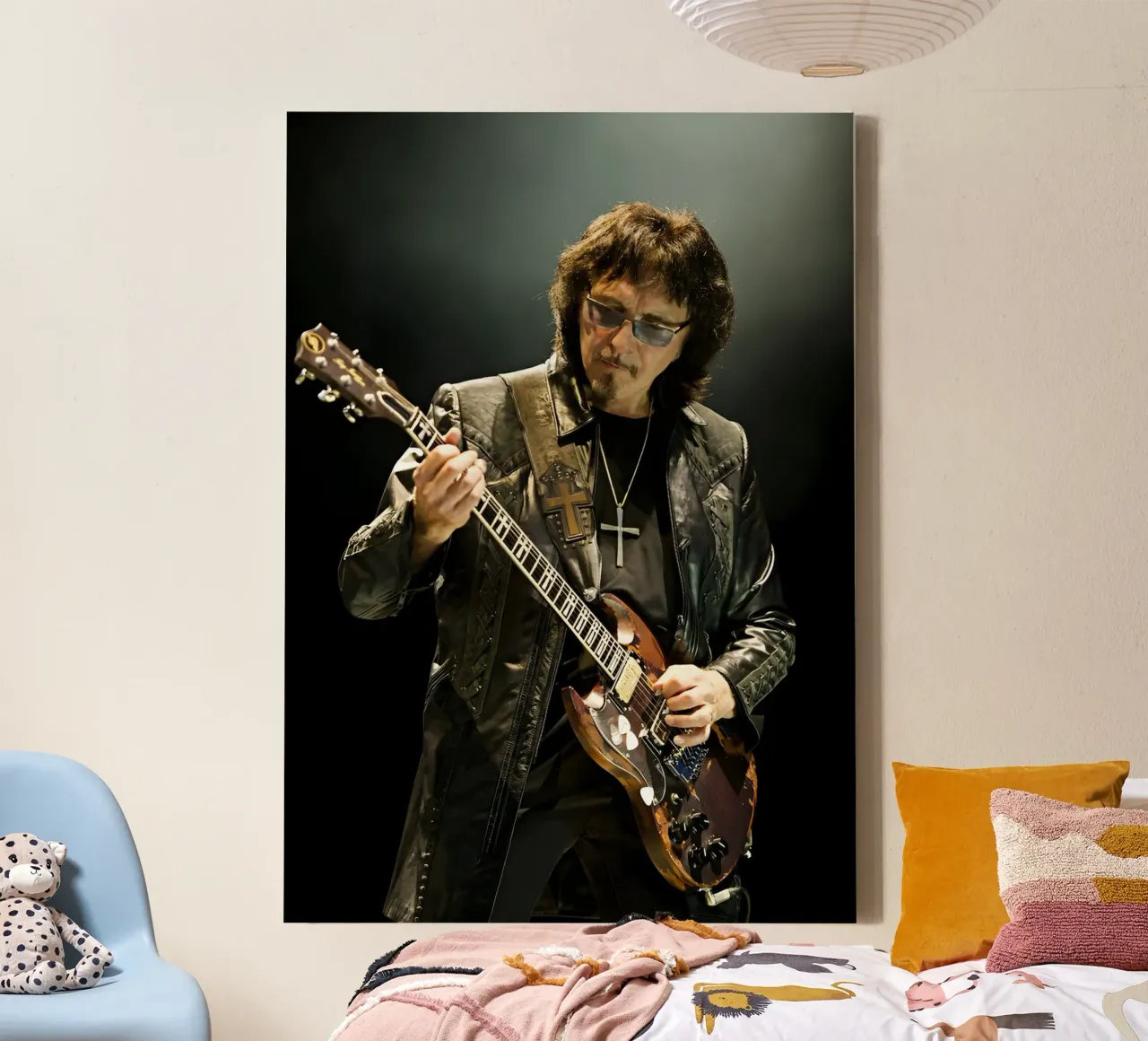 Tony lommi lienzo con Marco flotante de Low poly art