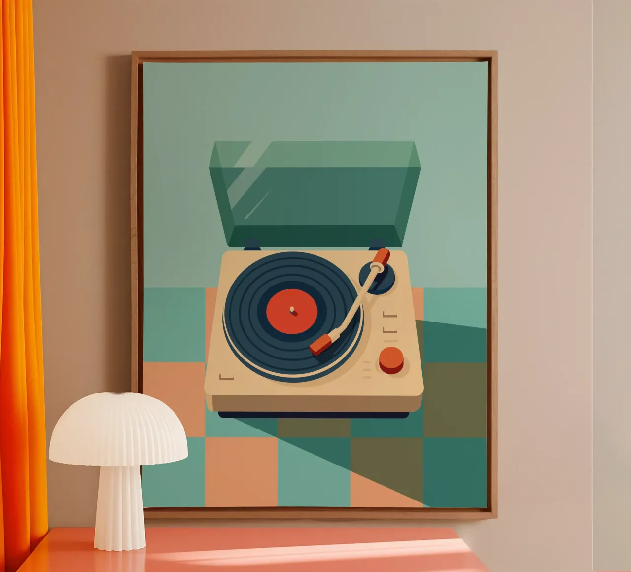 Retro Schalplattenspieler canvas met Baklijst van DARIA IVANOVNA