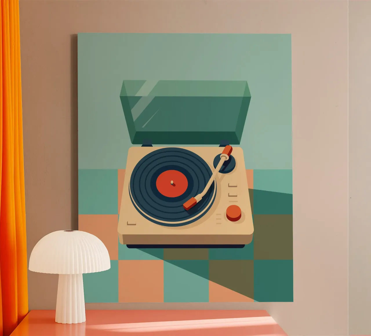Retro Schalplattenspieler canvas met Baklijst van DARIA IVANOVNA