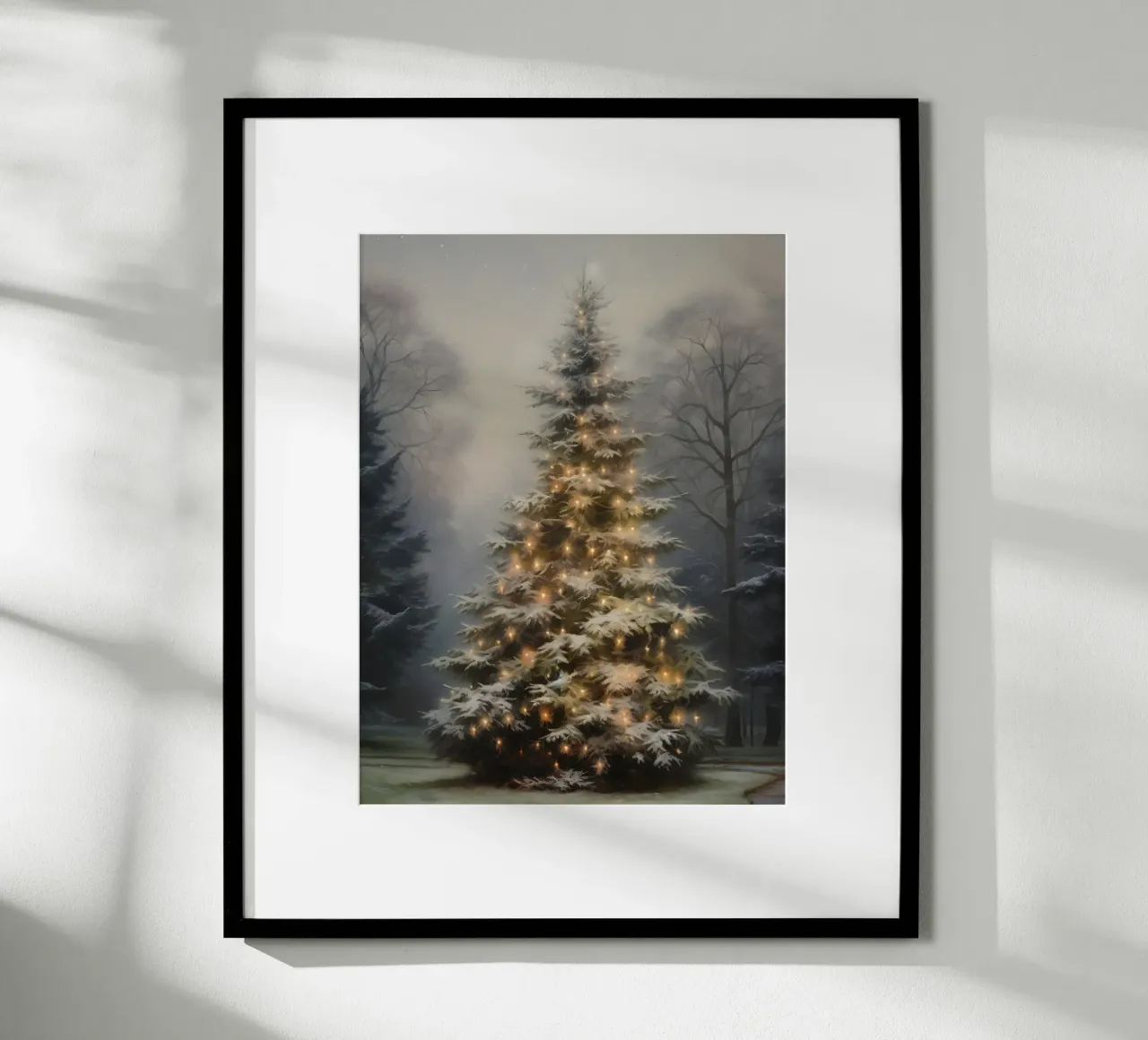 Albero di Natale luminoso | Luci dell'albero di Natale Arte poster con telaio in alluminio da Casa Calm