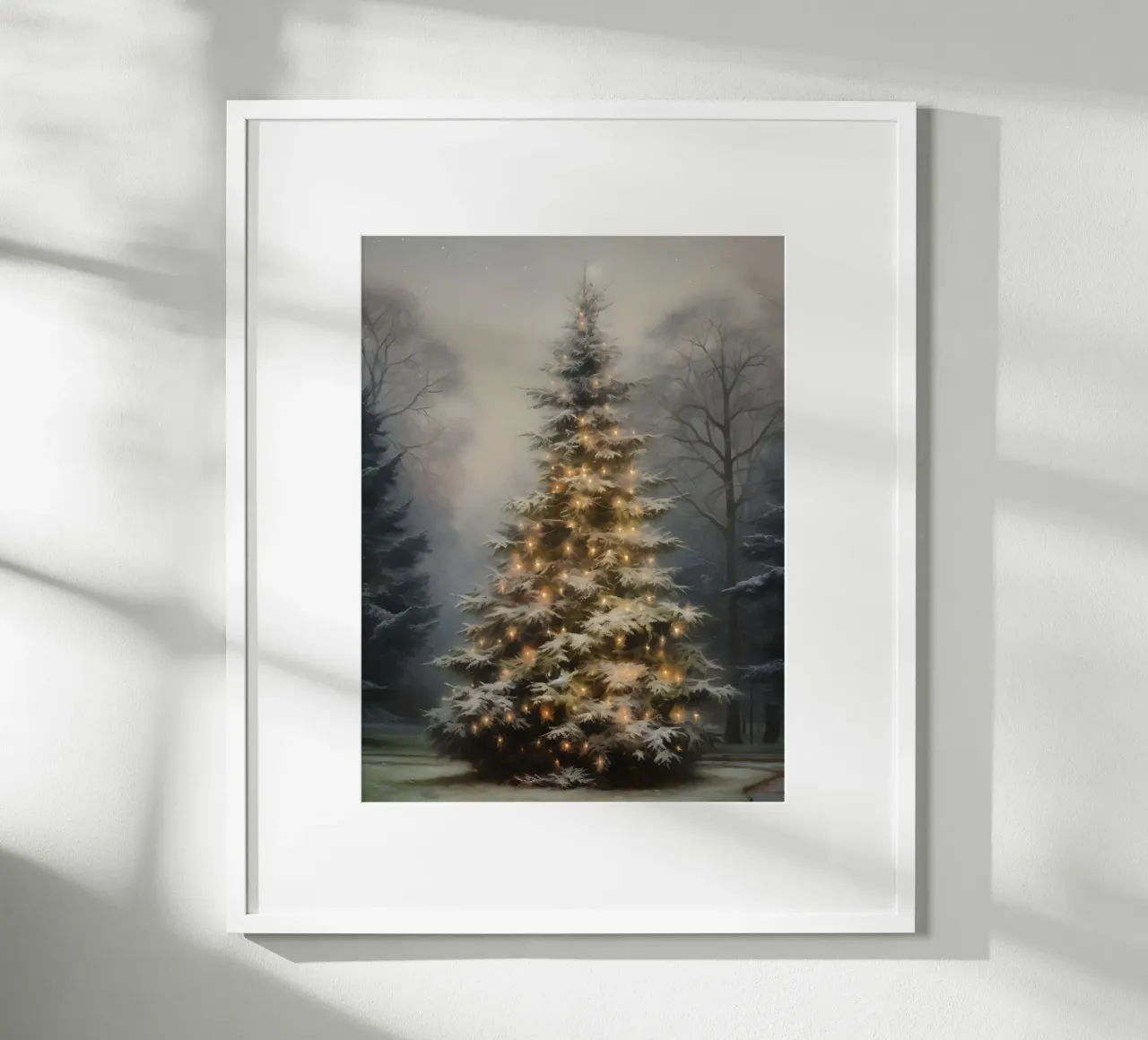 Albero di Natale luminoso | Luci dell'albero di Natale Arte poster con telaio in alluminio da Casa Calm
