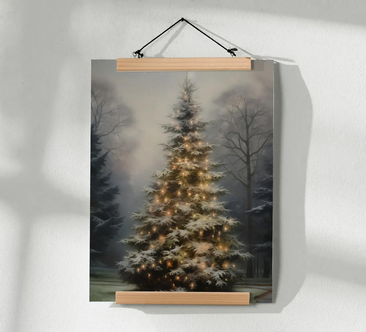 Albero di Natale luminoso | Luci dell'albero di Natale Arte poster con telaio in alluminio da Casa Calm