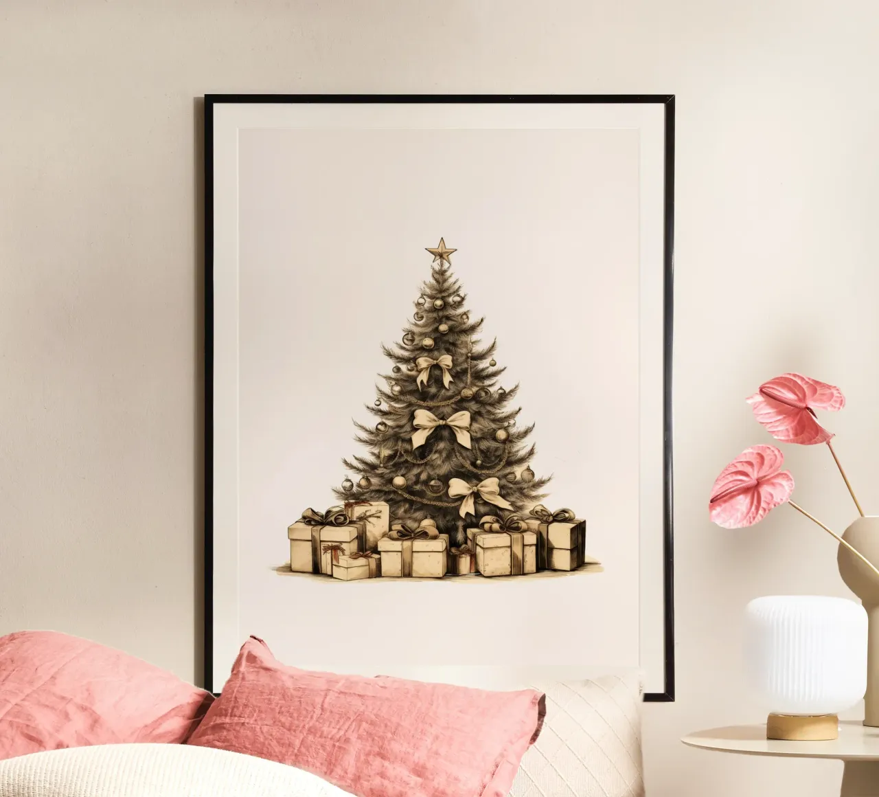Albero di Natale vintage | Albero di Natale elegante poster da Casa Calm