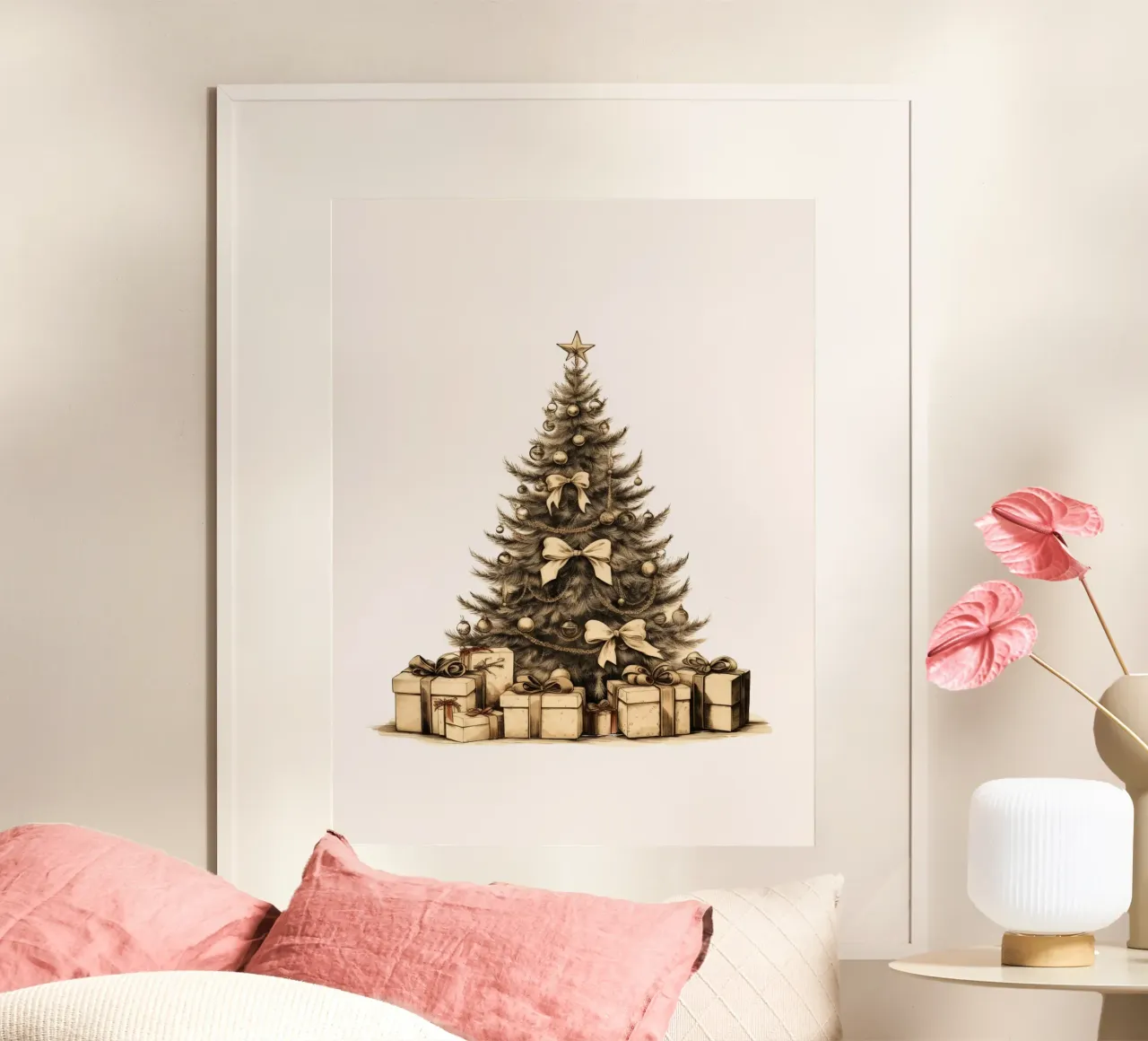 Albero di Natale vintage | Albero di Natale elegante poster da Casa Calm