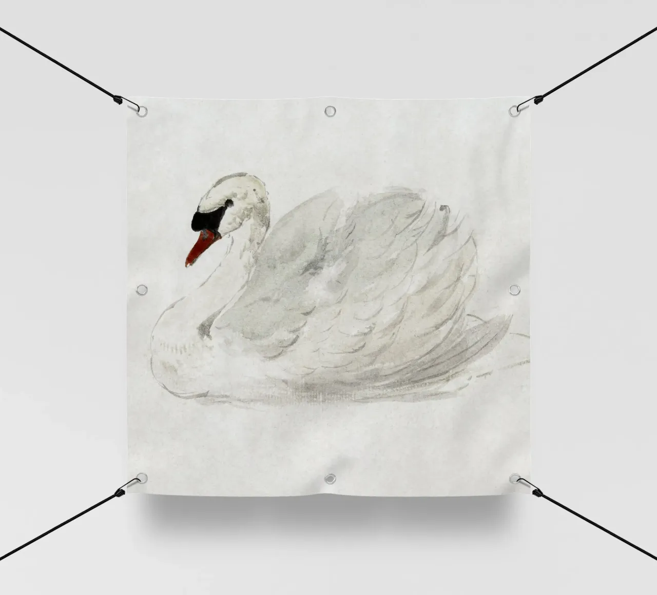 White swan drawing telo in pvc da vintageshop