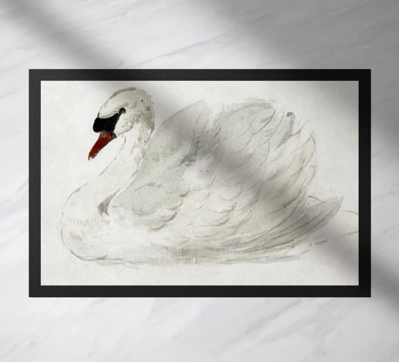 White swan drawing zerbino da vintageshop