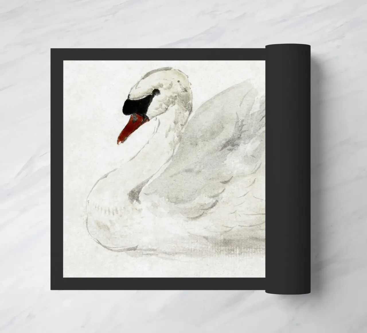 White swan drawing zerbino da vintageshop