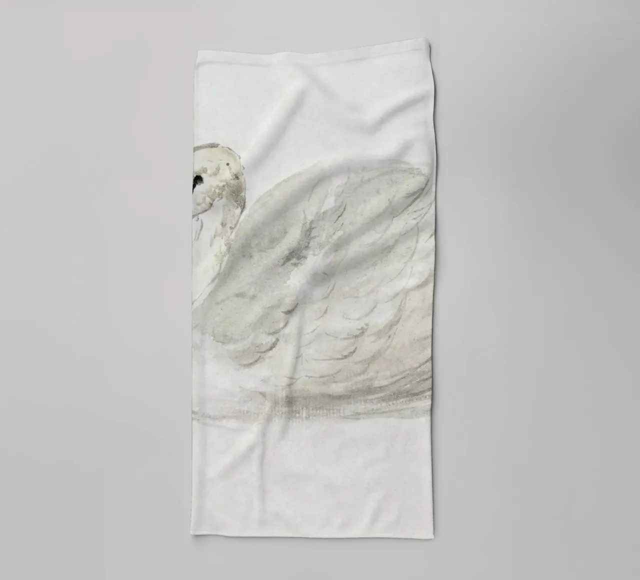White swan drawing asciugamano da bagno da vintageshop