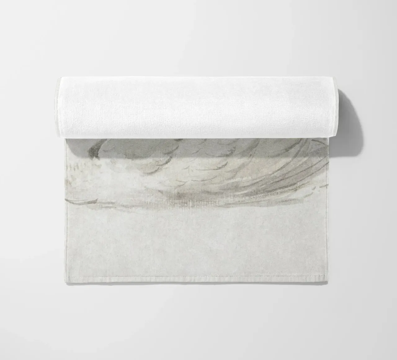 White swan drawing telo mare da vintageshop