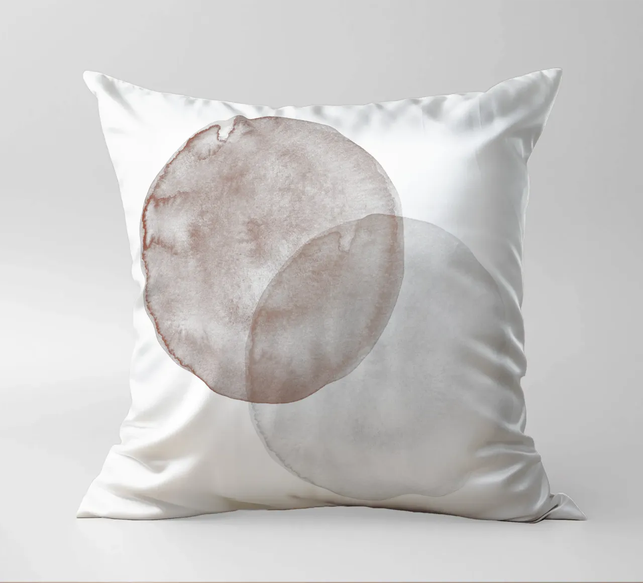 Terracotta and Beige Circles - Boho Tranquil Minimalism cuscino da pierosvisuals