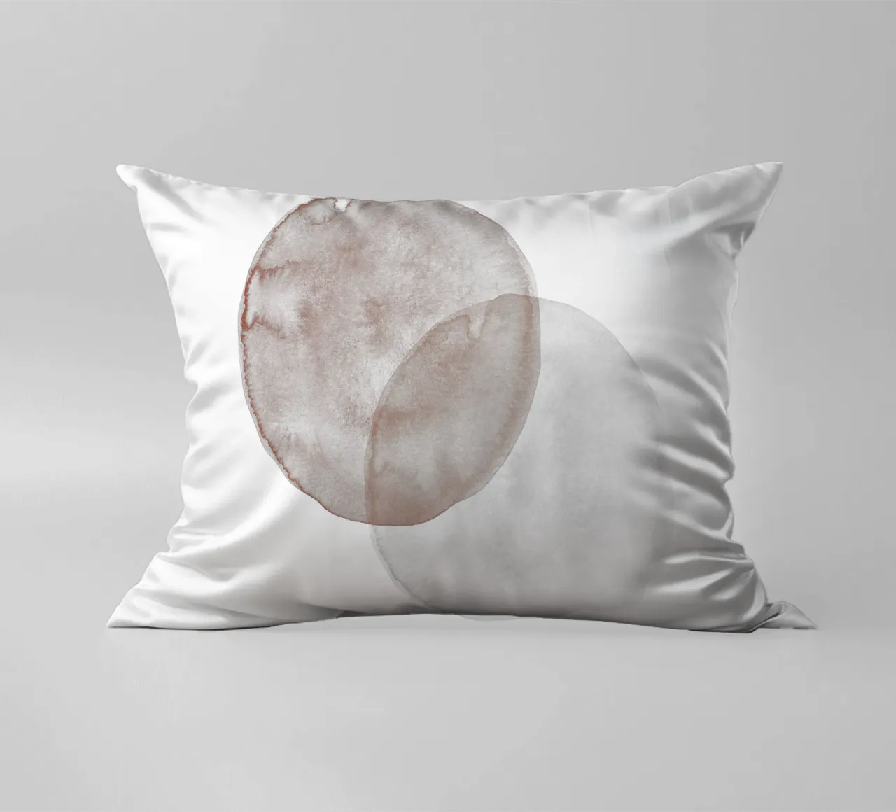Terracotta and Beige Circles - Boho Tranquil Minimalism cuscino da pierosvisuals