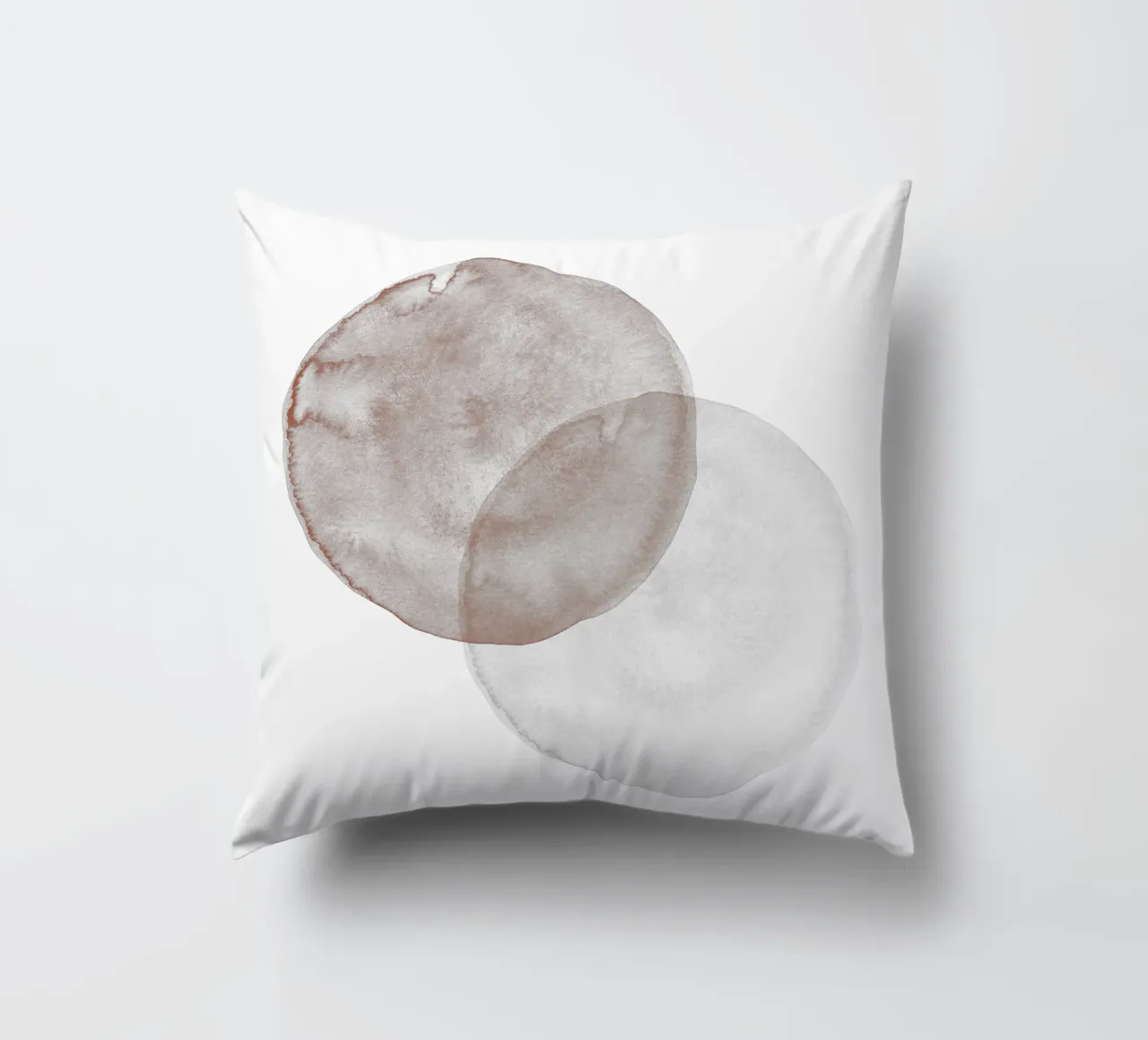 Terracotta and Beige Circles - Boho Tranquil Minimalism cuscino da pierosvisuals