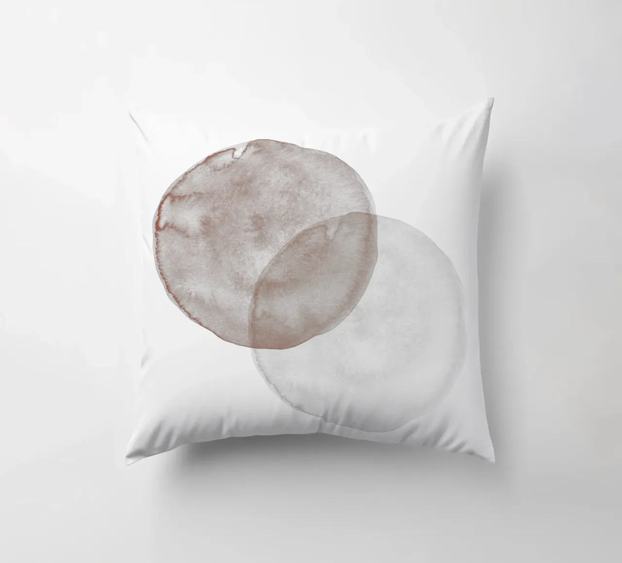 Terracotta and Beige Circles - Boho Tranquil Minimalism cuscino da pierosvisuals