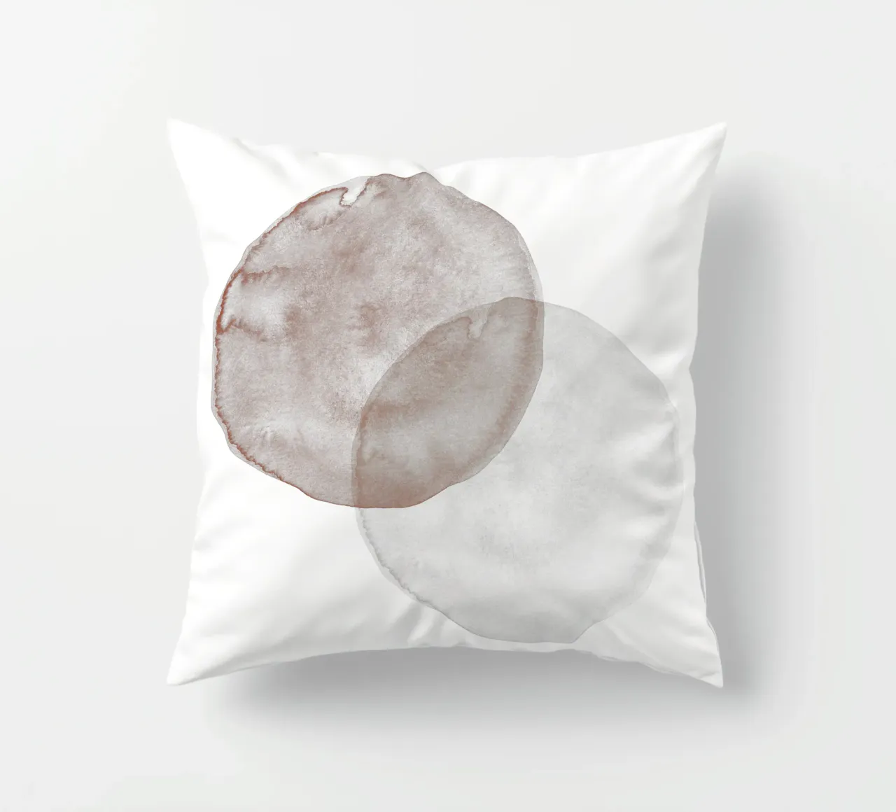 Terracotta and Beige Circles - Boho Tranquil Minimalism cuscino da pierosvisuals