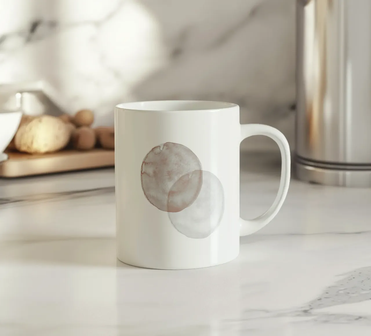 Terracotta and Beige Circles - Boho Tranquil Minimalism tazza in ceramica da pierosvisuals
