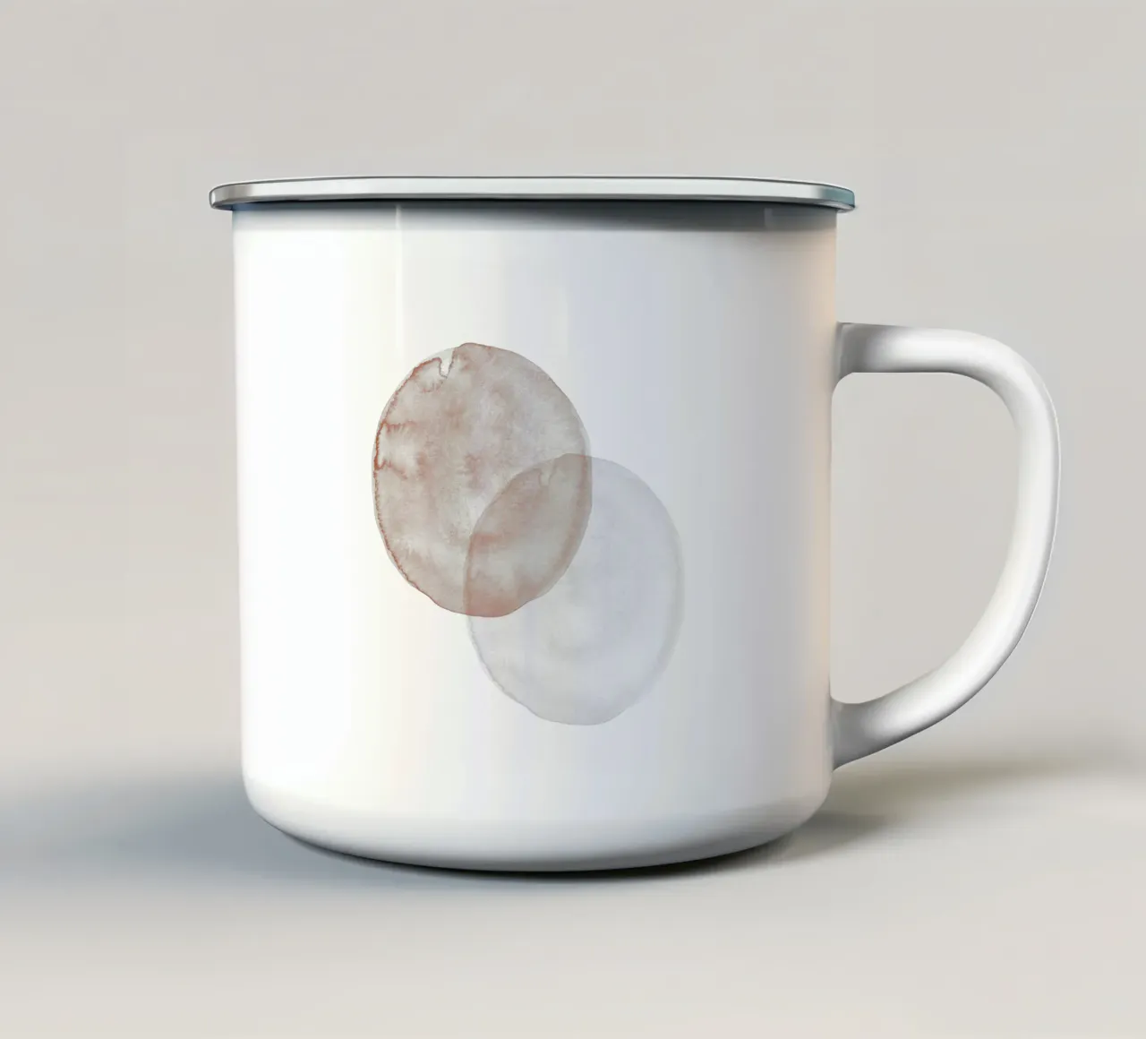 Terracotta and Beige Circles - Boho Tranquil Minimalism tazza in smalto da pierosvisuals