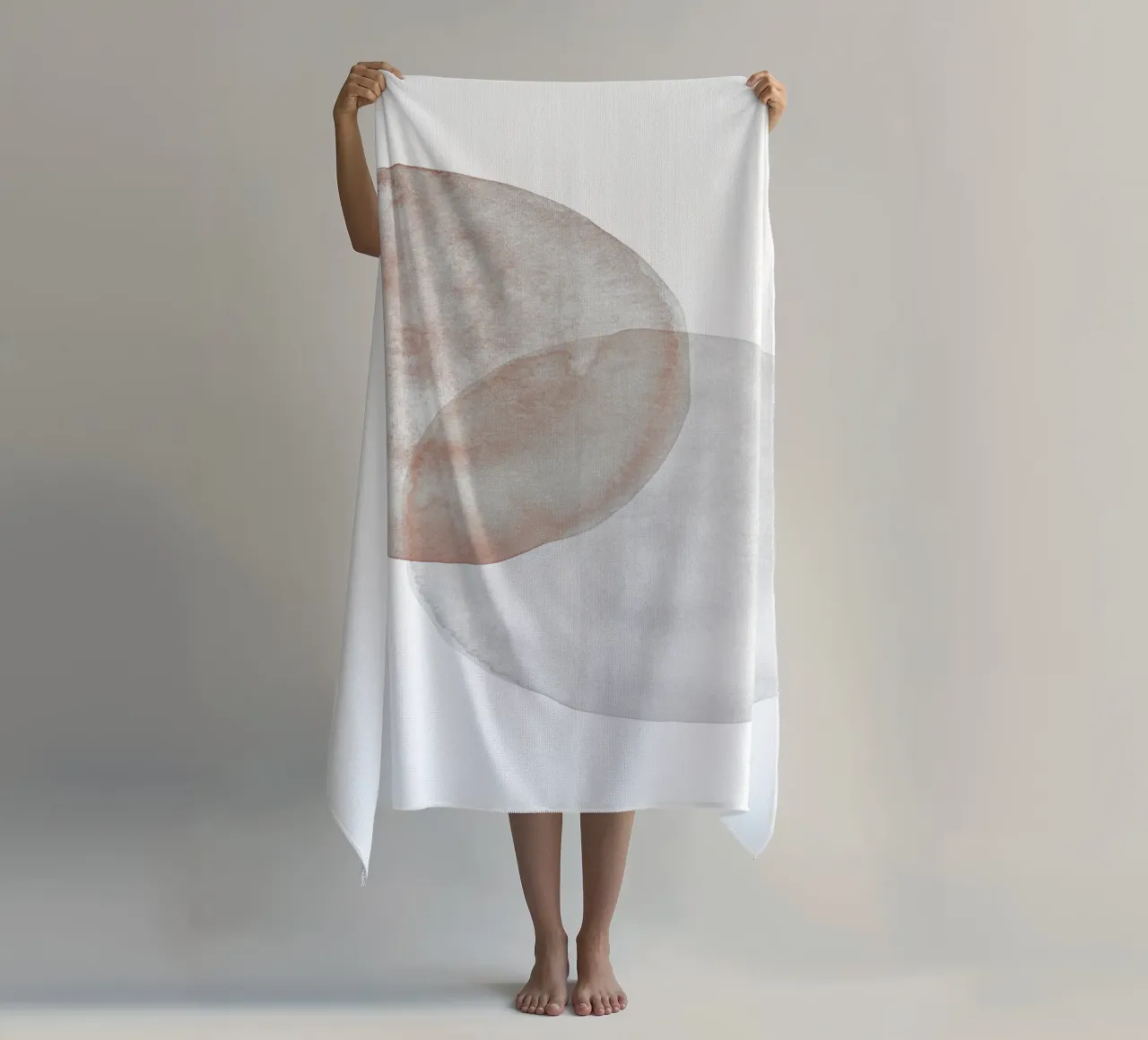 Terracotta and Beige Circles - Boho Tranquil Minimalism telo mare da pierosvisuals