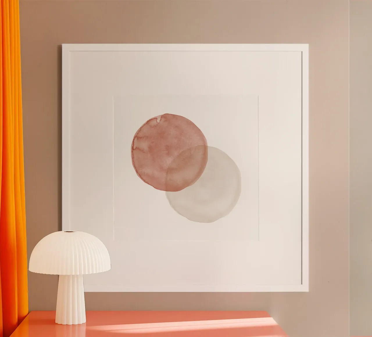 Terracotta and Beige Circles - Boho Tranquil Minimalism carta hahnemühle da pierosvisuals