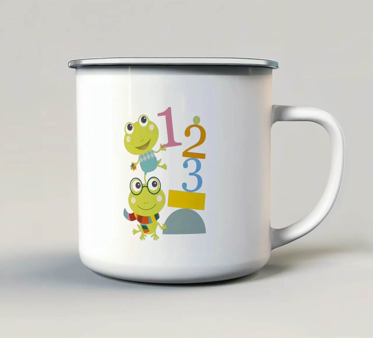 Froggy Getallen Spelen emaille mok van JaySan Studio