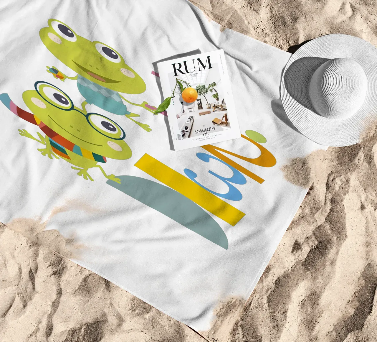 Gioco dei numeri di Froggy telo mare da JaySan Studio